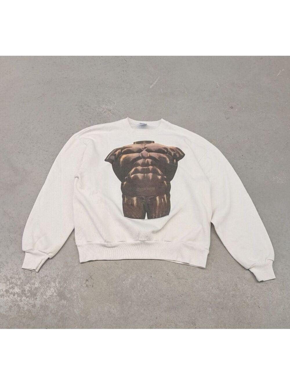 Vintage 90s Male Torso By Fernando Botero Art Show Sweater